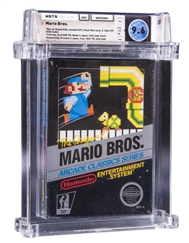 1986 NES Nintendo (USA) "Mario Bros" Rev-A Round SOQ CIB Video Game - WATA 9.6